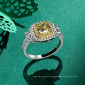 Crystals High End Silver Jewelry Engagement Ring with High Carbon Diamond